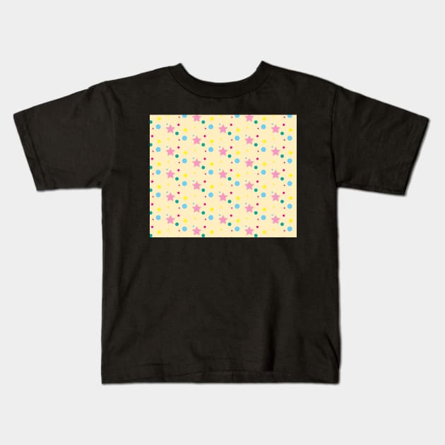 Cute playful star pattern Kids T-Shirt by markatos